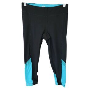 Moret Ultra Cropped Leggings Womens Size S Black Blue Activewear Workout